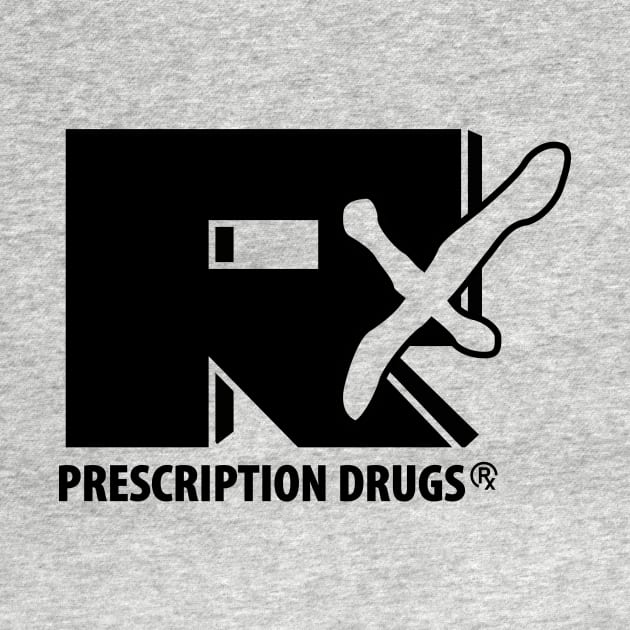 Rx Prescription Drugs Black Retro Graphic by RxBlockhead